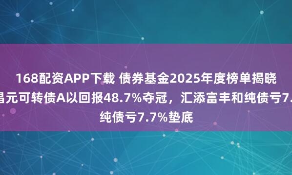 168配资APP下载 债券基金2025年度榜单揭晓：南方昌元可转债A以回报48.7%夺冠，汇添富丰和纯债亏7.7%垫底